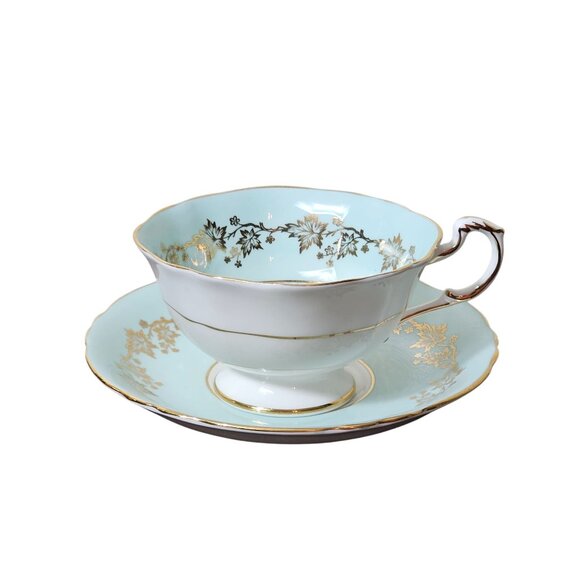 Vintage Paragon Teacup Saucer Set Niagara Falls Scene Gold Trim Made in England - Picture 1 of 10